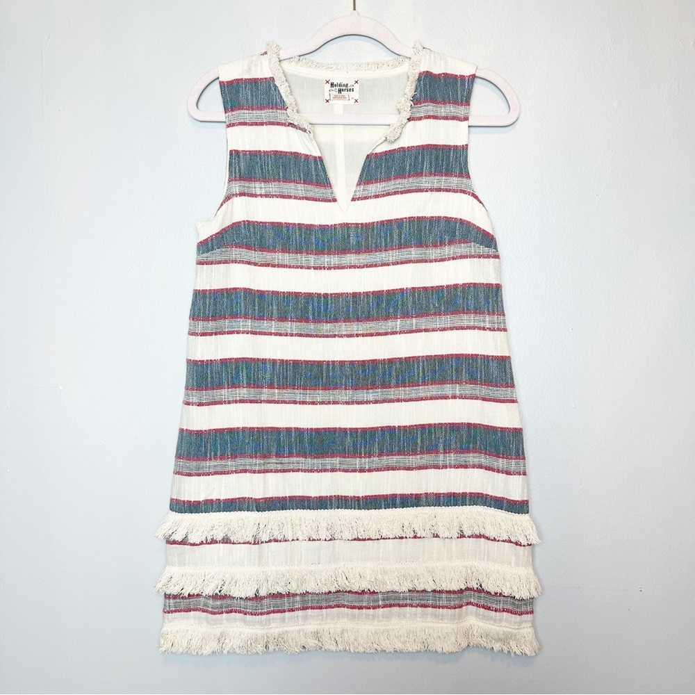 Holding Horses Anthropologie Fringe Cotton Dress 4P